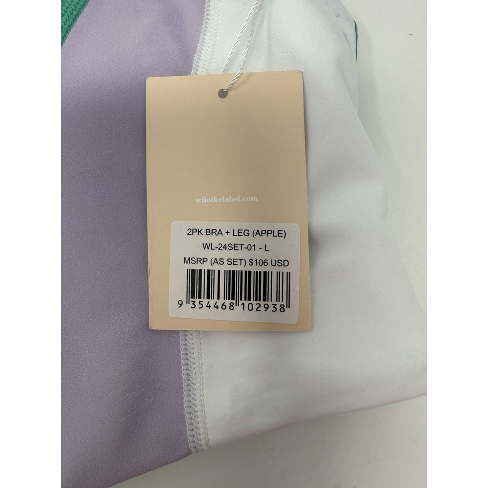 Wilo Athletic Sports Bra Apple Green Color Large NWT - Picture 5 of 6